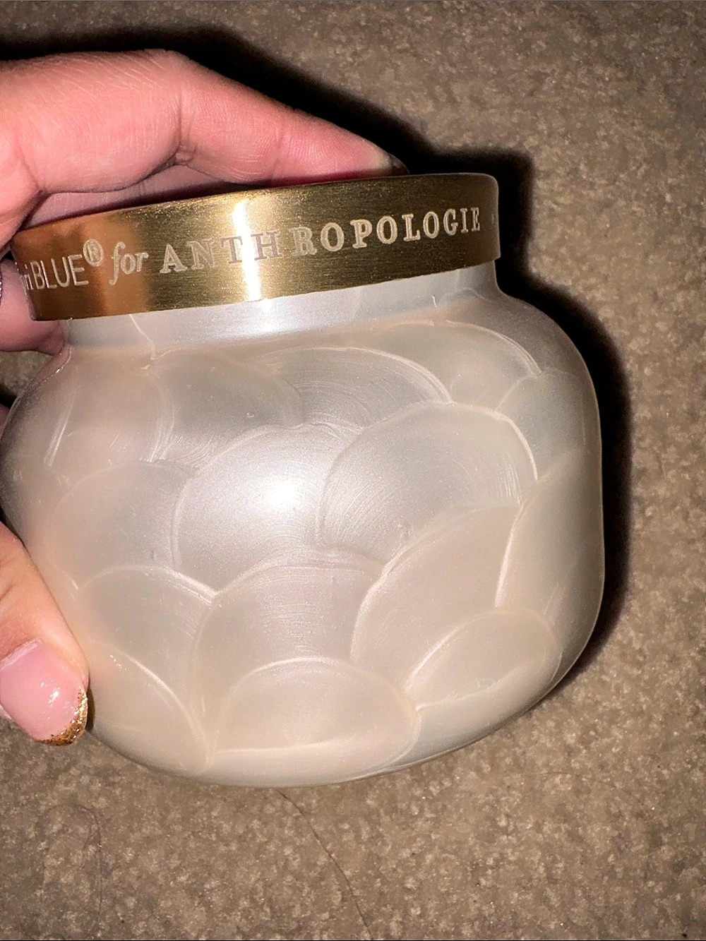 Anthropologie Volcano Scented Candle White & Gold NWT
